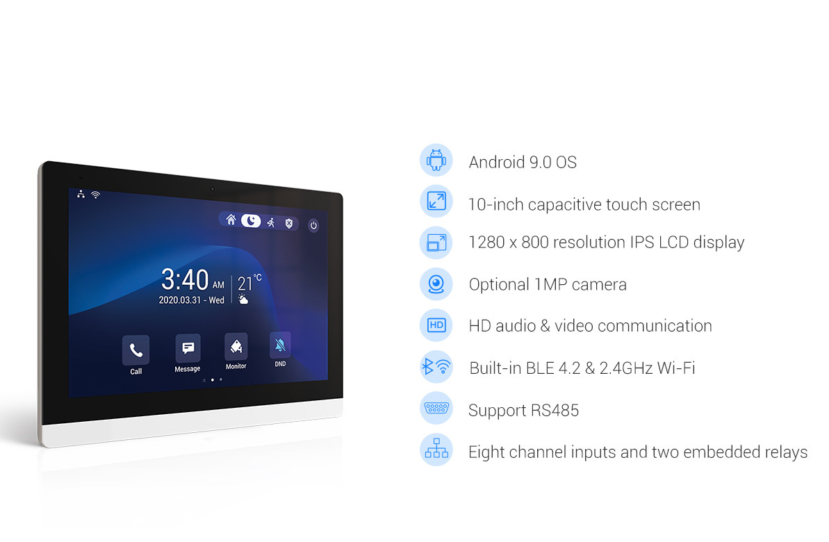 ecc200_a10 series | อินเตอร์คอมภายในอาคารขนาด 10 นิ้ว Android ระบบอินเตอร์คอมสำหรับอาคาร