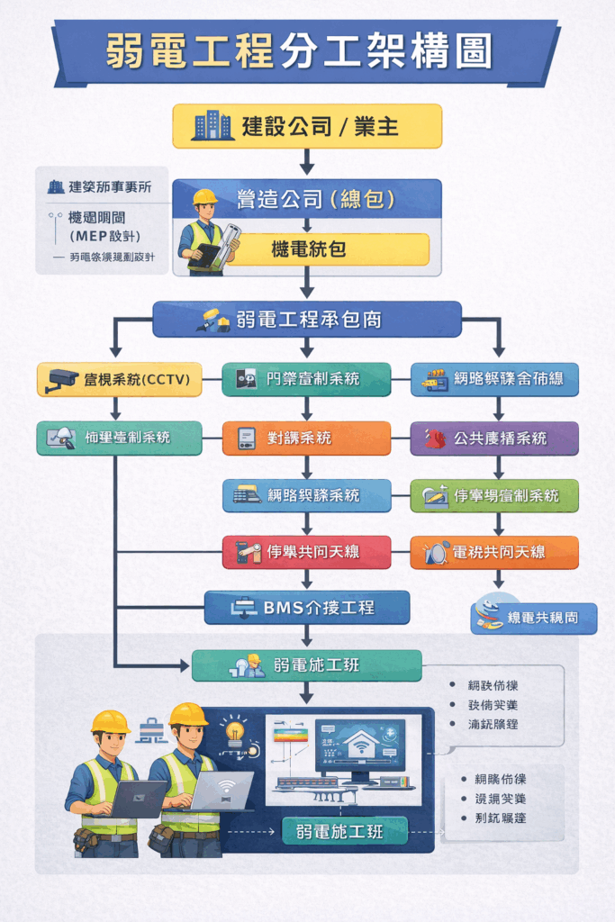 弱電工程分工架構圖 1 弱電工程分工架構圖