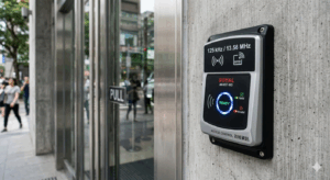 Two types of access control card readers are very common in the Taiwan market: 125 kHz (LF) low-frequency card readers and 13.56 MHz (HF) high-frequency card readers (dual-frequency card readers).