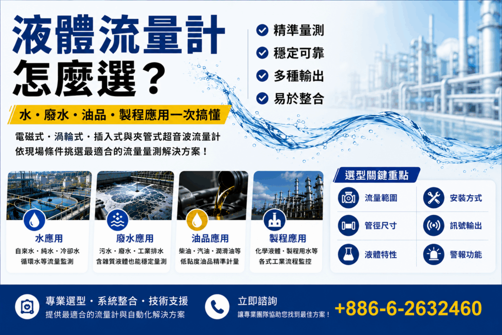 液體流量計怎麼選?電磁、渦輪、科氏力與渦流流量計差異 1 액체 유량계를 선택하는 방법은 무엇일까요? 전자기식, 터빈식, 코리올리스식, 와류식 유량계의 차이점을 알아보세요.